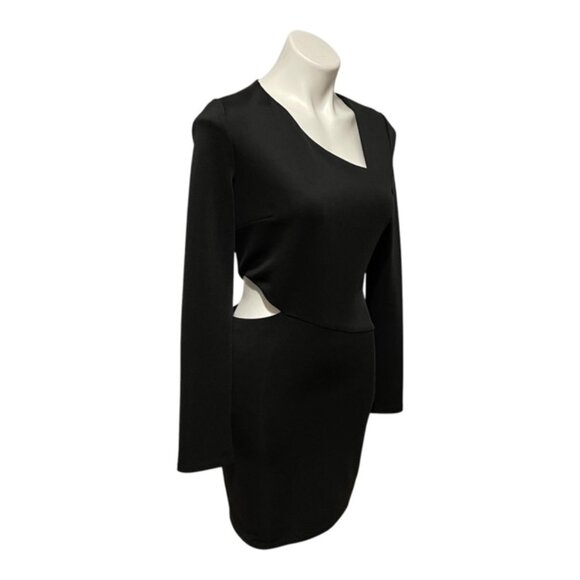 MM Couture Medium Black Cutout Long Sleeve Asymmetrical Neckline Bodycon… - Picture 3 of 7